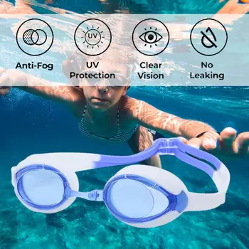1 Комплект плавательных очков Эргономика, силикон для плавания высокой четкости, детские очки для плавания со шляпой, затычка для ушей, зажим для носа, набор для подводного плавания