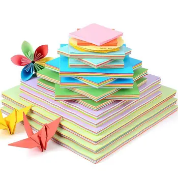 100шт Квадратная бумага для Оригами с двойными сторонами, Однотонная Складная бумага, Многоцветная Детская Ручная работа, декор для скрапбукинга, YH132
