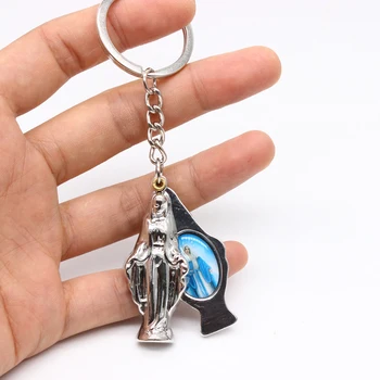 1шт Случайный узор Богоматерь Дева Мария Брелок 3D Рельефный кулон брелок для ключей Благословение Молитва Ювелирные изделия подарок