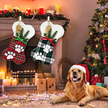 2023 Рождественские носки из кости, Подвеска на дереве, Рождественские чулки, подвесные украшения, Рождественские носки, мешок для вечеринок, Рождественские украшения
