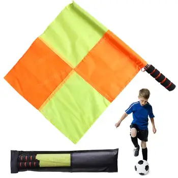 2шт футбольных тренировочных флажков, противоскользящие тренировочные судейские флажки, водонепроницаемые флаги футбольных соревнований, Футбольное судейское снаряжение.