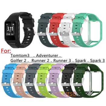 30ШТ Силиконовый сменный ремешок для наручных часов TomTom Runner 2 3 Spark 3 Adventurer Spark Cardio GPS Watch