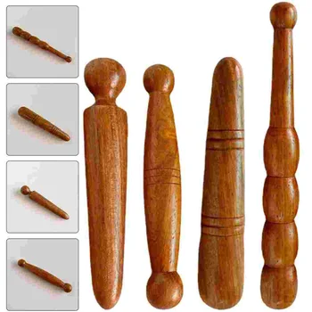 4шт деревянных массажеров для ног Портативные массажеры для акупунктурных точек для ног Массажные палочки для ног