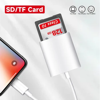 50шт для iPhone Multi Card Reader для Lightning SD Card Устройства Чтения карт памяти Поддерживают IOS14 для iPhone 7/8 / X/ XR/11/12