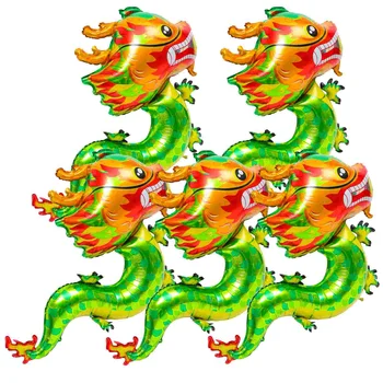 5шт воздушный шар с мультяшным драконом, китайский новогодний воздушный шар, Год дракона, декор из воздушных шаров для вечеринки