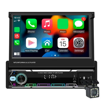 7-Дюймовый Автомобильный Стерео-Радиоприемник, совместимый с Bluetooth, Беспроводной Carplay Android Auto Multimedia Player RGB Light HD Touch Screen FM TF /USB