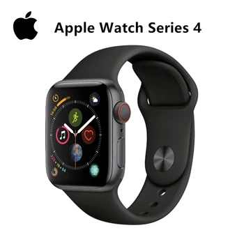 Apple Watch Series 4 (GPS, 44 мм) - алюминиевый корпус космического цвета с черным спортивным ремешком (обновлен)