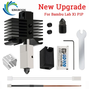 Hotend Kit Для 3D-принтера Bambu Lab X1 Carbon X1-Carbon Combo P1P 500C Модернизированный Нагревательный Блок Из Меди С Покрытием, Сопло Из Закаленной Стали