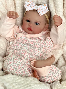 NPK 17inch Reborn Baby Doll Meadow Мягкое Тело ручной Работы 3D Кожа с Видимыми Венами Коллекционная Художественная Кукла Рождественский Подарок