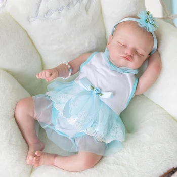 NPK 49 см Кукла Bebe Reborn Baby, спящая девочка Розали, Мягкое тело, гибкий рисунок от руки, укорененные ресницы