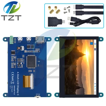 TZT 4,3 Дюймов USB Сенсорное Управление HDMI ЖК-Дисплей Емкостный Сенсорный Экран Панель 800*480 5-Точечный Сенсорный IPS Монитор Для Raspberry Pi