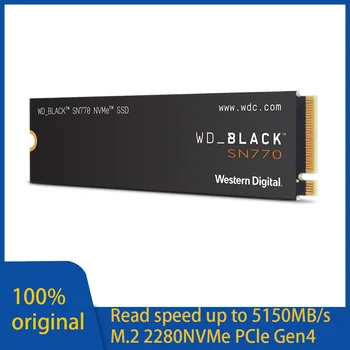 Western Digital WD_BLACK SN770 NVMe SSD 500G 1TB 2TB Gen4 PCIe M.2 2280 Внутренний Игровой Твердотельный Накопитель 3D NAND Для ПК