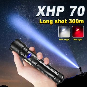 XHP 70 Ультра Мощный Факел Высокой Мощности Светодиодные Фонари-Вспышки Кемпинг Самооборона EDC Lanterna Зарядные Фонарики Zoom Водонепроницаемый