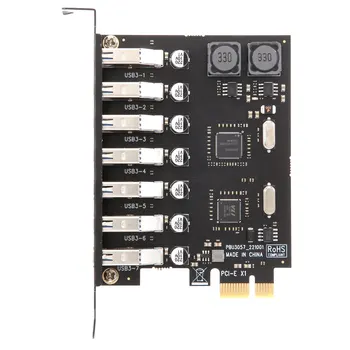 Адаптер карты расширения USB 3.0 PCI-E, адаптер концентратора на 7 портов, внешний контроллер, удлинитель PCI-E, карта PCI Express для настольных ПК