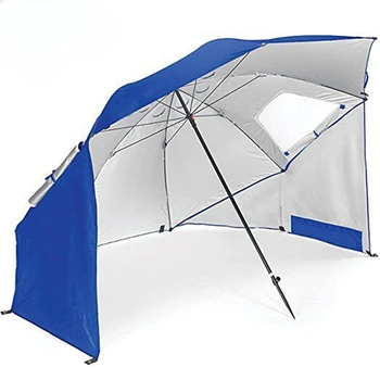 Большой пляжный зонт-палатка 2,4 м Водонепроницаемый Солнцезащитный Зонтик Портативный Открытый Кемпинг Рыболовный зонтик с окошком