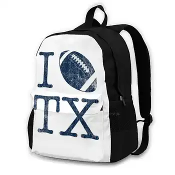 Винтажная футбольная команда Далласа I Love Tx Cowboys Goalline Спортивные подарочные школьные сумки для девочек-подростков Дорожные сумки для ноутбуков Wft
