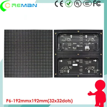 Внутренняя матрица высокой яркости 192 x 192 мм 32x32 пикселей SMD3528 p6 led matrix светодиодный модуль