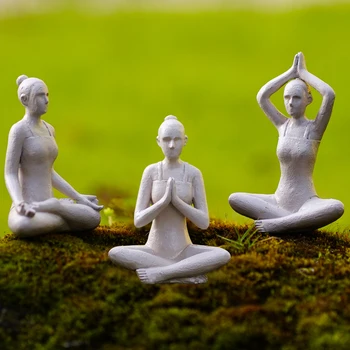 Декор женских статуэток Goodeco для дзен-йоги, Статуэтки для йоги для медитации для домашнего рабочего стола, Декор настольной полки, идеи подарков для медитации