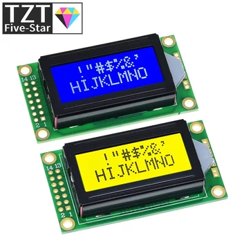 ЖК-модуль TZT 8 x 2 0802 Символьный экран дисплея Синий / желто-зеленый для Arduino