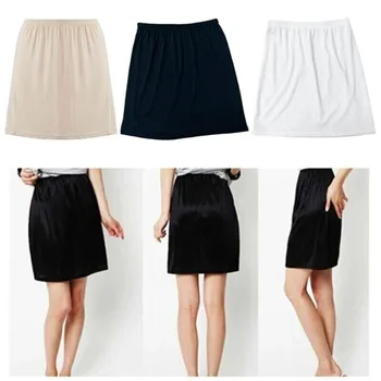 Женская нижняя юбка-полукомбинезон, удобная нижняя юбка, нижнее белье, атласная юбка, женская летняя мода, охлаждающее однотонное нижнее платье