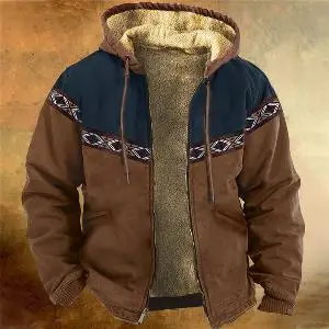 Зимние мужские парки, пальто с длинным рукавом и принтом, теплая куртка на молнии для мужчин / женщин, плотная одежда, верхняя одежда в винтажном стиле