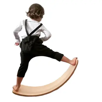 Изогнутая деревянная балансирная доска для детей, Качели, оборудование для йоги и фитнеса, игрушки для помещений, спорт на открытом воздухе, тренировки для взрослых, Детские Дети 2023