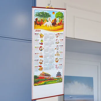 Календарь со свитком из искусственного ротанга, Праздничные подарки, Практичная бумага, долговечный дизайн