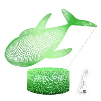 Кит Ночник 3D Креативный Дизайн Компактный И Портативный Подарок Для Защиты Окружающей Среды Для Мальчиков И Девочек Настольная Лампа Ночник Для