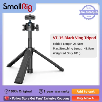 Комплект видеоблогеров SmallRig Vigor Black Компактный и растягивающийся с захватом для штатива в режиме селфи-палки для нескольких сценариев 3827