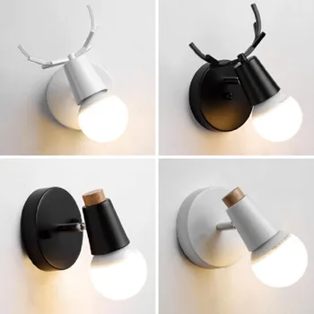 Креативный настенный светильник, современные маленькие настенные светильники с вращающейся головкой e27, прикроватное бра для дома, прихожая, Лофт, светильник для внутреннего освещения