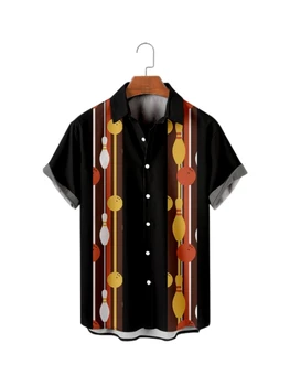 Летняя мужская Гавайская рубашка с коротким рукавом, 3D-печать, Аниме-узор, Черная Социальная Мужская Повседневная одежда Оверсайз, Цветочная блузка, мода