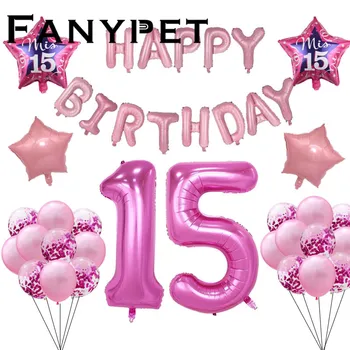 Мисси Айвс, мне пятнадцать, 15 лет, на день рождения, воздушные шары номер 15, воздушный шар для Испанской девочки, розовый, с днем рождения, письмо, воздушный шар