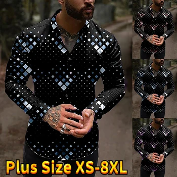 Модные дизайнерские рубашки для мужчин, повседневная рубашка оверсайз, топы с длинными рукавами в полоску, мужская одежда, кардиган для клубной вечеринки XS-8XL