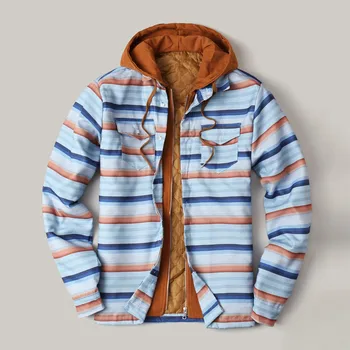 Мужские клетчатые утепленные пальто куртки Осенне-зимние С отворотом и карманом, с капюшоном, Мягкая Свободная рубашка, верхняя куртка, Мягкая мужская одежда Y2k