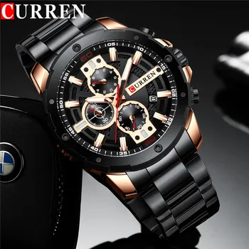 Мужские часы CURREN, Водонепроницаемый хронограф, военные Мужские часы, Лучший бренд класса Люкс из нержавеющей стали, Спортивные наручные часы Делового человека 8336
