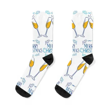 Носки с рождественским вином и забавной винной цитатой, нескользящие футбольные носки, термоноски, мужские зимние носки для мужчин, женские
