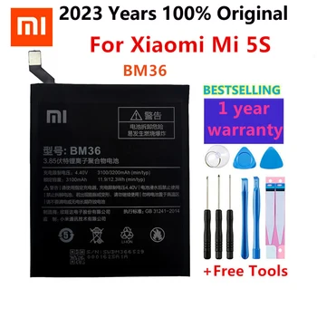 Оригинальный Сменный Аккумулятор XiaoMi BM36 Для Xiaomi Mi 5S MI5S 100% Новый Аутентичный Аккумулятор Телефона 3200 мАч + Подарочные Инструменты + Наклейки