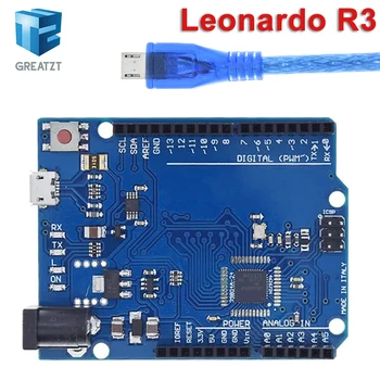 Отличная плата разработки Leonardo R3 + USB-кабель ATMEGA32U4 для Arduino