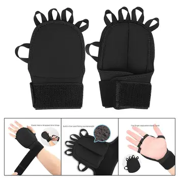 Перчатки для тяжелой атлетики С защитой ладоней, спортивные перчатки для мужчин и женщин, тренировочные перчатки