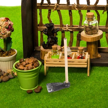 Пластиковая мини-мотыга из 4шт для кукольного домика, мини-садовая мотыга, инструмент для декора дома, сада, миниатюрная мотыга.