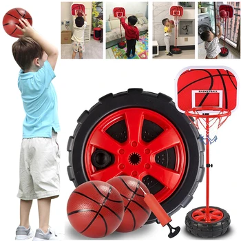 Подставка для баскетбольного кольца, регулируемое по высоте портативное баскетбольное кольцо для игр в помещении и на открытом воздухе для детей