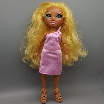 Подходит для куклы высотой 27 см, розовое платье с бантом, аксессуары для кукол, подарок на день рождения для девочек