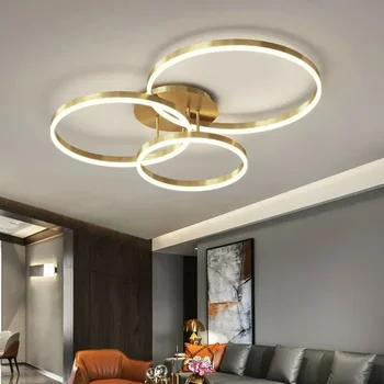 Полный спектр защиты глаз, потолочное освещение в гостиной, кремовые кольцевые лампы Guangdong