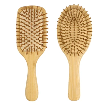 Расческа для распутывания волос с бамбуковой щетиной Расческа для распутывания волос улучшает текстуру волос Бамбуковая расческа для длинных вьющихся тонких коротких сухих волос