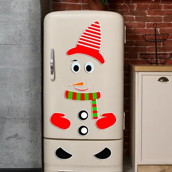 Рождественские Магниты на Холодильник Санта Клаус Крышка дверцы микроволновой Печи Посудомоечной Машины Наружная Наклейка на стену Украшение Рождественской вечеринки