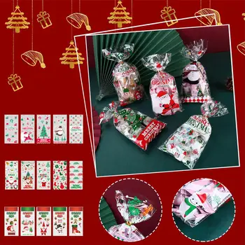 Рождественский Подарочный Упаковочный Пакет New Year Merry Christmas Санта Клаус Наклейки Для Скрапбукинга Сноуборд Декор Packagi W8c6
