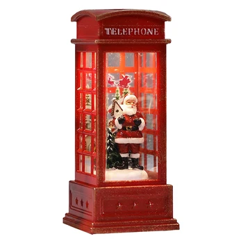 Рождественский декор телефонной будки Старик, Снеговик, Елочные украшения, Британская телефонная будка на батарейках, реквизит для вечеринок для детей и взрослых