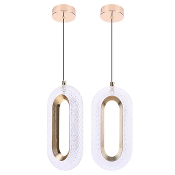 Роскошная хрустальная люстра 3-цветная светодиодная овальная подвесная лампа Креативный хрустальный потолочный светильник в минималистичном стиле для гостиной спальни