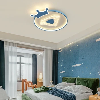 Современный светодиодный потолочный светильник для детской комнаты Crown Nordic Study, Потолочная люстра для спальни, лампы для защиты глаз, освещение внутреннего декора