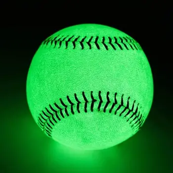 Специальный Кожаный Светящийся Бейсбол 9-Дюймовая Ночная Тренировка Светящийся Бейсбол Серебристый Свет Белый Светящийся в Темноте Бейсбол
